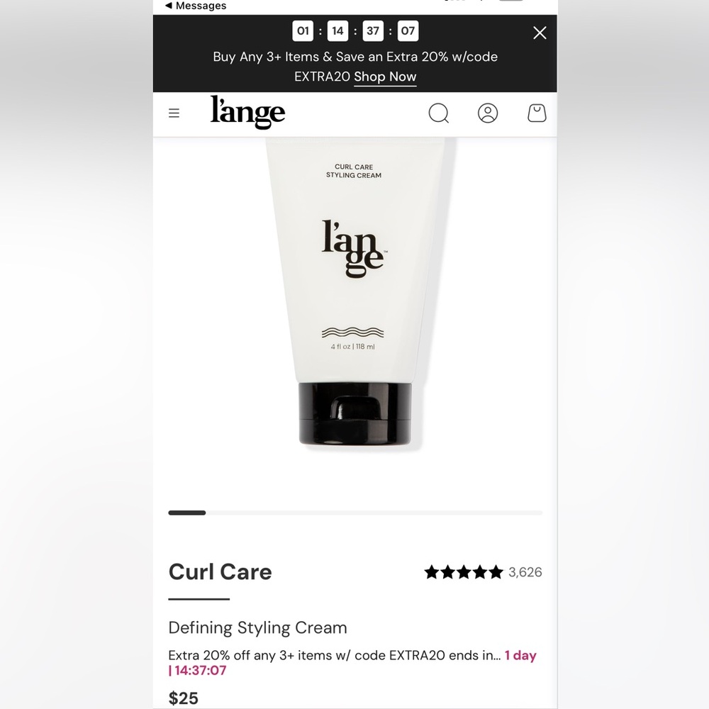 New Lange curl care styling cream